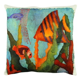 Aberto Design Cojín A12609 Multicolor 43 x 43 cm con Relleno de Silicona